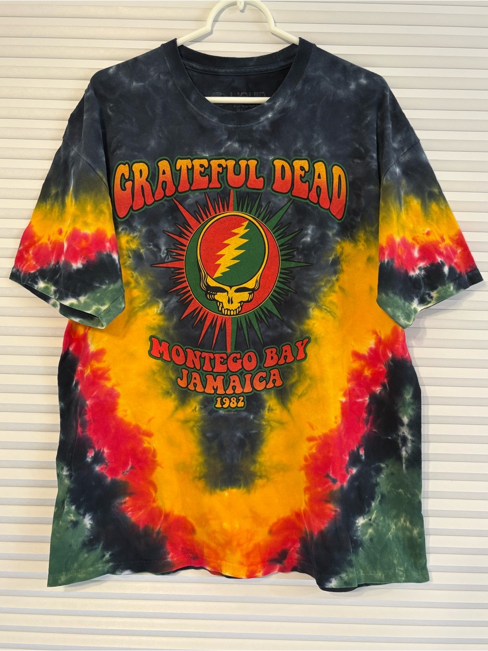Mens XL Liquid Blue Grateful Dead Tie-Dye Tee